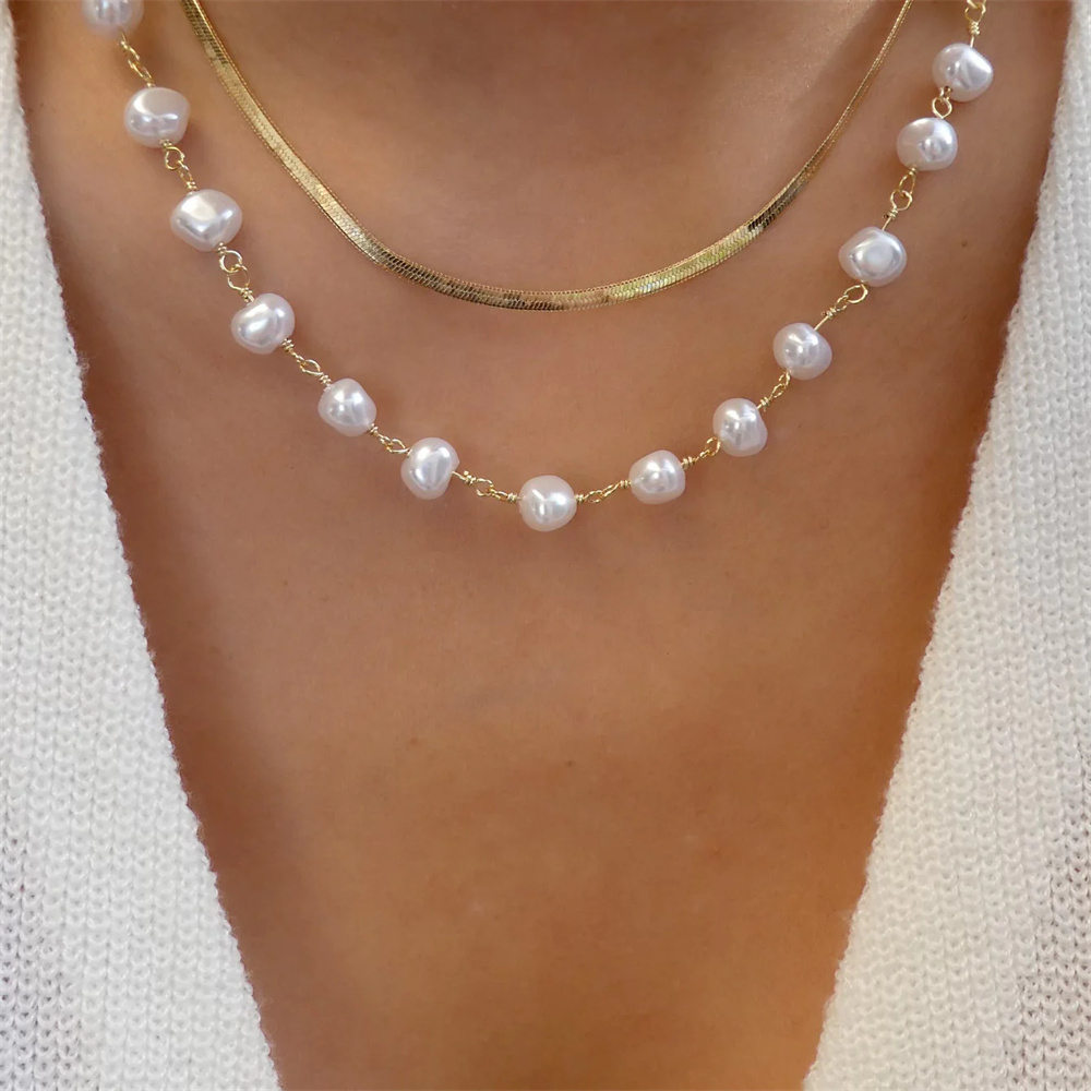 Kadınlar için Trendy altın-pla - Pearl Choker Necklace Vintage incelemesi ve fiyatı