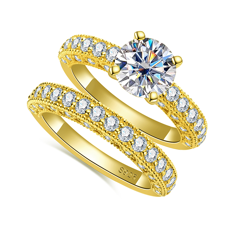 Kadınlar İçin Yüzük Seti 925 A - Moissanite Engagement Ring 1 Carat incelemesi ve fiyatı